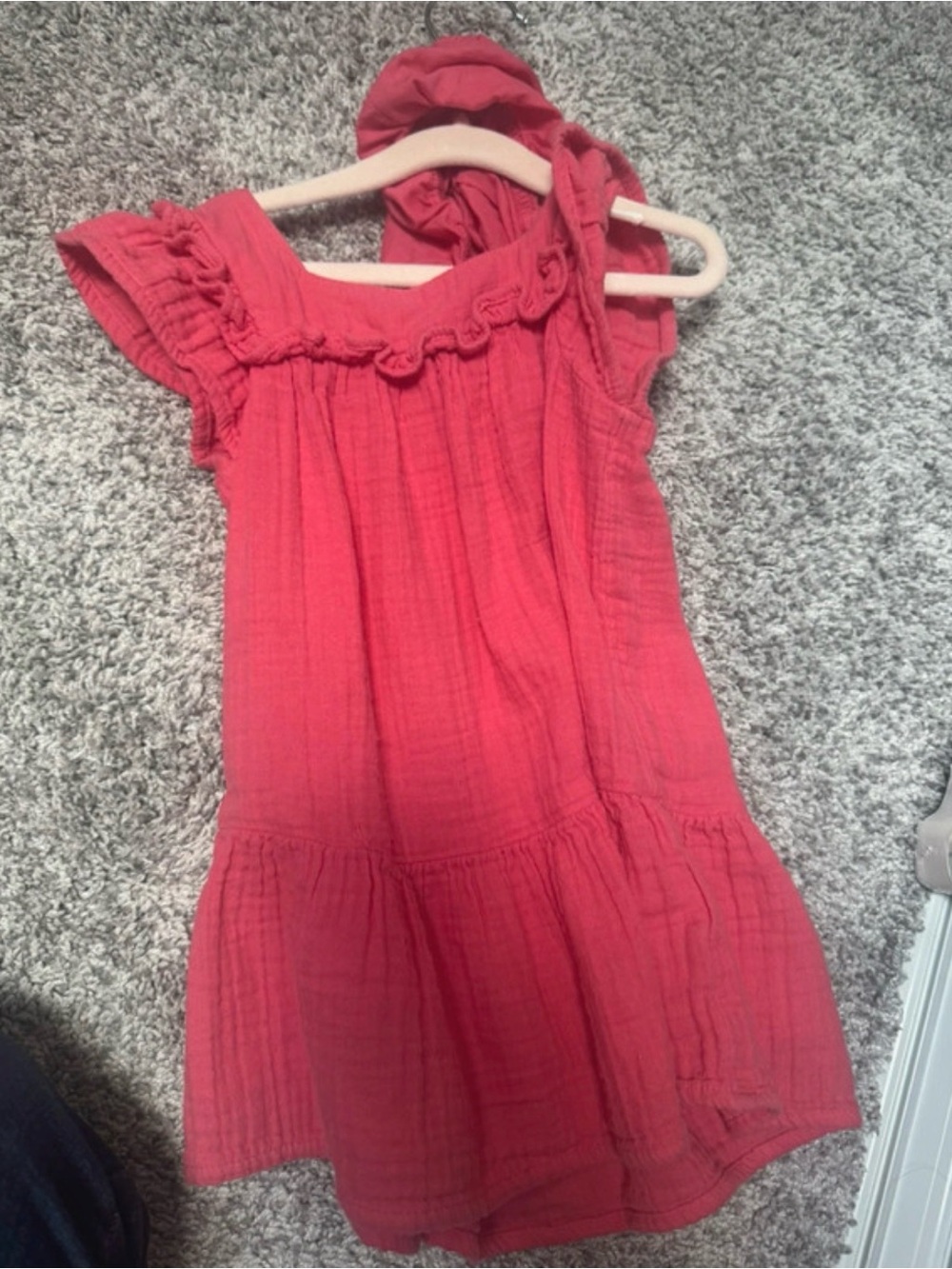 Cat & Jack Coral Pink Ruffle Sleeve Dress
